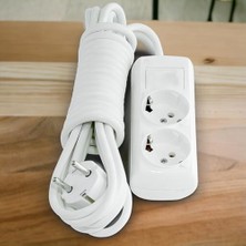 Toptan Budur Kablolu 2'li 2 Uzatma Kablosu Anahtarsız Topraklı Grup Priz Fiş Çoğaltıcı Metre Çoklu Asmal�