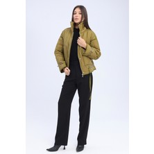Bella Bloom Boutique Kadın Oversize Şişme Mont – Yüksek Yaka, Fermuarlı ve Cepli