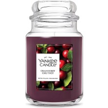 Yankee Candle Cranberry Chutney Büyük Kavanoz Mum (623,7 Gr) – Kızılcık, Siyah Kiraz ve Portakal Çiçeği Kokulu Dekoratif Mum