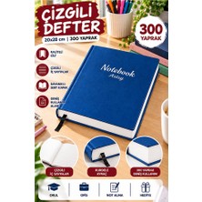 Artlantis Mavi Ciltli Çizgili Defter 300 Yaprak 20X28CM 1 Adet Çok Yapraklı Sert Kapaklı Not Hesap Defteri Okul Ofis Büro