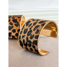 Dore Collection Leopar Bangle - Koyu Kahve - Dokulu Pinterest Model Viral Fenomen Bileklik Kalın