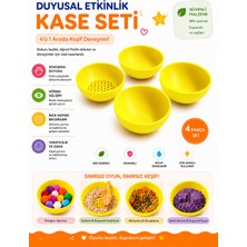 Major Hobi 4lü Duyusal Oyun Kasesi Seti 85 mm Montessori Etkinlik Kabı Duyu ve Ayıklama Kasesi Sarı