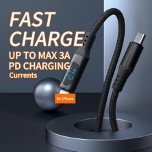 Str Store Store PD60W Hızlı Şarj Kablosu, LED Ekranlı, 480MBPS Type-C To Type-C Kablo, USB C - USB C Erkek - Erkek Kablo Tip C To Tip C 1 Metre U05CC3-ST