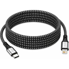 Str Store Bydiz Premium Örgülü Usb-C - Lightning 1,5 M 27W Hızlı Şarj Kablosu, iPhone 14/13/12/11, Ipad, Airpods Uyumlu, Siyah