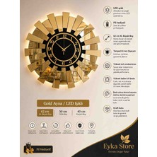 Eyka Store Xl 62 cm Piyano 3D Kabartmalı Gold Siyah Premium Duvar Saati