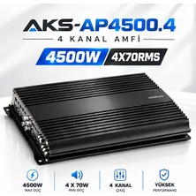 Mehter AKS-AP4500.4 Ab Class 4ohm 4X70W Rms 4500WATT 4kanal Oto Amfi Anfi Amplifaktör