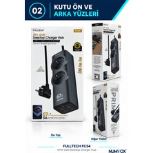 Numvox FC54 67W Gan Masaüstü Şarj Istasyonu | 3x Usb-C + Usb-A + 2 Prizli Power Strip | Laptop Hızlı Şarj Hub (1.5m Kablo)