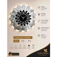 Eyka Store Xl 62 cm Piyano 3D Kabartmalı Gümüş Siyah Premium Duvar Saati