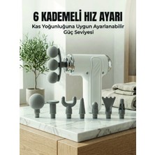 Str Store Profesyonel Kas Gevşetici Masaj Tabancası 8 Değiştirilebilir Başlıklı Kablosuz Masaj Cihazı