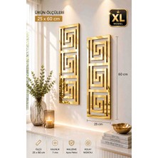 Eyka Store Gold Pleksi Ayna Duvar Dekoru 25X60 cm Xl Model Modern Dekoratif Duvar Paneli 2'li Set