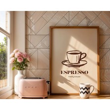 Aluna Prints Alunaprints Espresso Minimal Kahve Posteri – Mutfak & Coffee Corner Duvar Dekoru