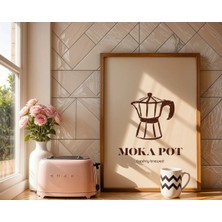 Aluna Prints Alunaprints Moka Pot Minimal Kahve Posteri – Mutfak & Coffee Corner Duvar Dekoru