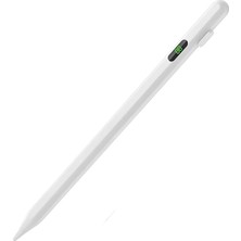 Str Store ZR61 Ios/android/windows Dokunmatik Ekran Için Pil Göstergeli, Magnetik, Type C Şarj Kablolu Yedek Uçlu Stylus Dokunmatik Kalem (Beyaz)