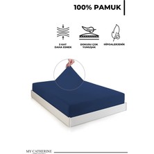 Str Store Lastikli & Hipoalerjenik Çarşaf |%100 Pamuk Çarşaf Penye Kumaş | Tek-Çift Kişilik-Battal Boy Çarşaf -LACIVERT-180X200, Luxcarsaf