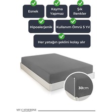 Str Store Lastikli & Hipoalerjenik ÇARŞAF%100 Pamuk Penye Kumaş Antrasit 160X200, Luxcarsaf
