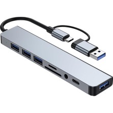 Str Store USB C Hub 8'i 1 Arada USB Hub 3.0 Multiport Adaptörü, Tf/sd Kart Okuyucu, 3,5 mm Ses Bağlantısı, Usb-A/c-3.0 Bağlantı Noktası, iPhone 16 Serisi MacBook Air/pro, Galaxy, Ipad, Windows Vb. ile
