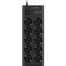 Royaleks Fulltech FTR14 Type-C Girişli Akım Korumalı 10 Lu Priz, 3 USB