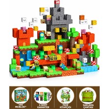Mc Blok Süper Mario Temalı Minecraft Manyetik Blok Seti - 150 Parça +4 Karakter