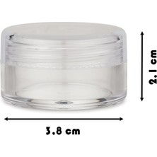 Str Store 3,8cm 10ML Şeffaf Kapaklı Mini Kavanoz Küçük Takı ve Mini Eşya Saklama Kutusu 2'li