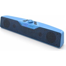 Dolozena Monitör Altı Kullanıma Uygun Rgb Işıklı Bluetooth Soundbar Hoparlör 1500 Mah Mavi