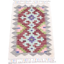 Kilim Antik El Dokuma Cerit Yörükleri Meşhed Iran Yün Kilim 1880 - Yeni - Çok Renkli