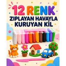 Lani Shop Zıplayan Havayla Kuruyan Yumuşak Kil Kendin Yap Seti 12 Renk Air Dry Clay Dıy Hamur