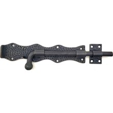Hace Bazaar Antika Tarz Dekoratif Pirinç Dövme Kapı Sürgüsü - 20CM, Oksit