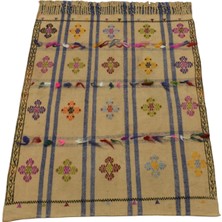 Zehra Abla Halı Yeni El Dokuma Otantik Benzersiz Pamuklu Yörük Tülü Yün Kilim 7522