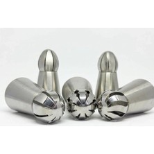 Dolozena 5'li Profesyonel Rus Top Duy Ucu Seti – 5.9 cm Büyük Boy Paslanmaz Çelik Krema Sıkma ve Fırfır Uçları