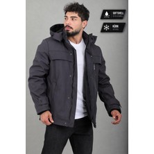 Stil Kombin Içi Kürklü Göğüs Detay Softsheel Kışlık Mont Kmd 833_50524