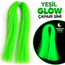 ea genset Yeşil Fosforlu Karanlıkta Parlayan, Glow / Luminous In The Dark, Ultraviyole (Uv) Neon Işıkta Parlayan 1 Adet Poşet Çapari Simi