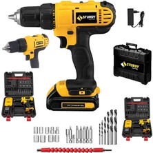 Sturdy Japon Professıonel Tools 58V 8AH Pt-R Metal Şanzıman Şarjlı Çift Akülü Vidalama 27 Prç Uç Setli̇