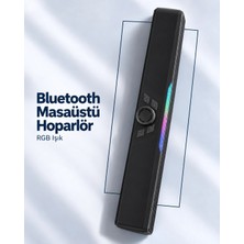 Epilons Monitör Altı Kullanıma Uygun Şarj Edilebilir Bluetooth Soundbar Hoparlör Siyah