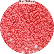 Kapamarka Pembe Renk 4 mm Yaklaşık 660 Adet / 60 Gram Cam Boncuk Oya Yazma Bileklik ve Kolye