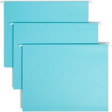 Sekmeli Renkli Askılı Dosya Klasörü, 1/5-Kesim Ayarlanabilir Tab, Mektup Boyutu, Aqua, Kutu Baş
