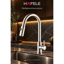Hafele Pablo Pull Parlak Krom Kuğu Spiralli Mutfak Bataryası | Eviye Bataryası