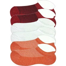 Kapamarka 6 Adet Çocuk Sneaker Patik Çorap Bordo Beyaz Turuncu