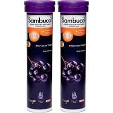 Plus Kara Mürver Ekstresi C Vitamini + Çinko Efervesan Gıda Takviyesi (1 x 15 Tablet) (2 Paketi)