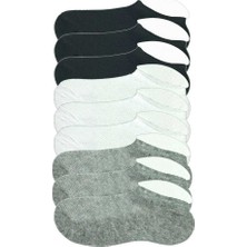Kapamarka 9 Adet Çocuk Sneaker Patik Çorap Siyah Beyaz Gri