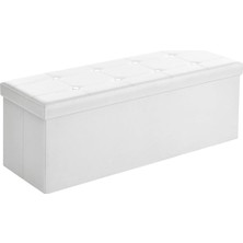 Songmics Songmıcs Tabure 120 Litre, Saklama Kutusu, Tabure, Katlanabilir, 300 Kg'a Kadar Yük, Sentetik Deri K