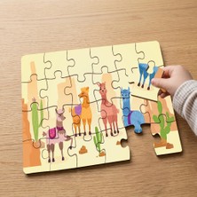Punto Dizayn Rengarenk Lamalar Tasarımlı 24 Parça Ahşap Çocuk Puzzle MPK0818