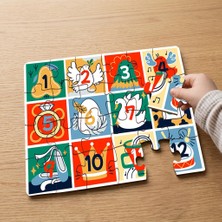Punto Dizayn Sayıları Öğrenelim  Tasarımlı 24 Parça Ahşap Çocuk Puzzle MPK0685