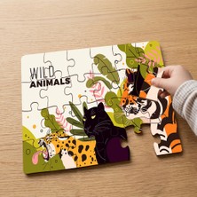 Punto Dizayn Amazon Ormanı Hayvanları  Tasarımlı 24 Parça Ahşap Çocuk Puzzle MPK0037
