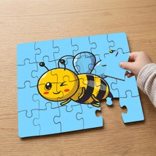 Punto Dizayn Sevimli Küçük Arı  Tasarımlı 24 Parça Ahşap Çocuk Puzzle MPK0345