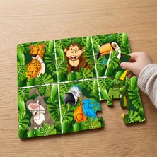 Punto Dizayn Safari Hayvanları  Tasarımlı 24 Parça Ahşap Çocuk Puzzle MPK1220