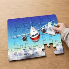 Punto Dizayn Gökyüzünde Uçak Tasarımlı 24 Parça Ahşap Çocuk Puzzle MPK0077