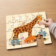 Punto Dizayn Sevimli Hayvanlar  Tasarımlı 24 Parça Ahşap Çocuk Puzzle MPK0233