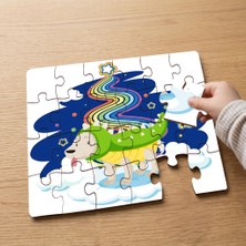 Punto Dizayn Rengarank Gökkuşağı Tasarımlı 24 Parça Ahşap Çocuk Puzzle MPK0376