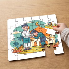 Punto Dizayn Yaşlılara Saygı - Din  Tasarımlı 24 Parça Ahşap Çocuk Puzzle MPK0681