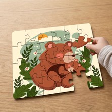 Punto Dizayn Anne ve Yavru Ayı Tasarımlı 24 Parça Ahşap Çocuk Puzzle MPK0683
